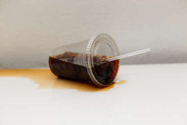cold coffee spilled
