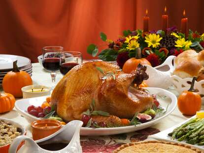 Thanksgiving dinner spread
