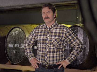 Nick Offerman with Oban barrels