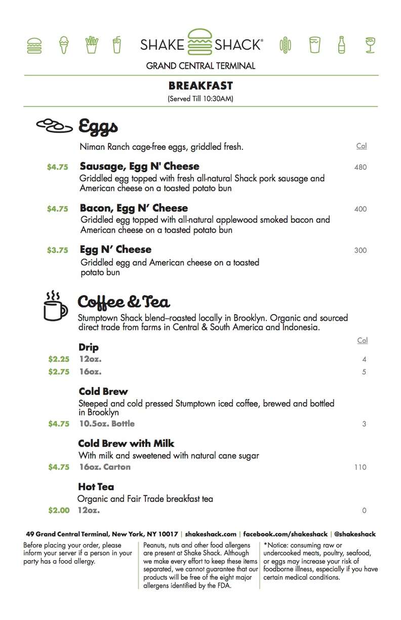 Shack Menu