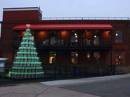 Genesee Beer Keg Christmas Tree Lighting 2022 Genesee Brewery Beer Keg Christmas Tree - Thrillist