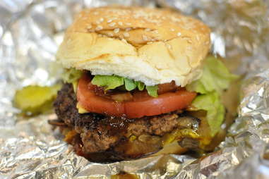 five guys bacon cheeseburger