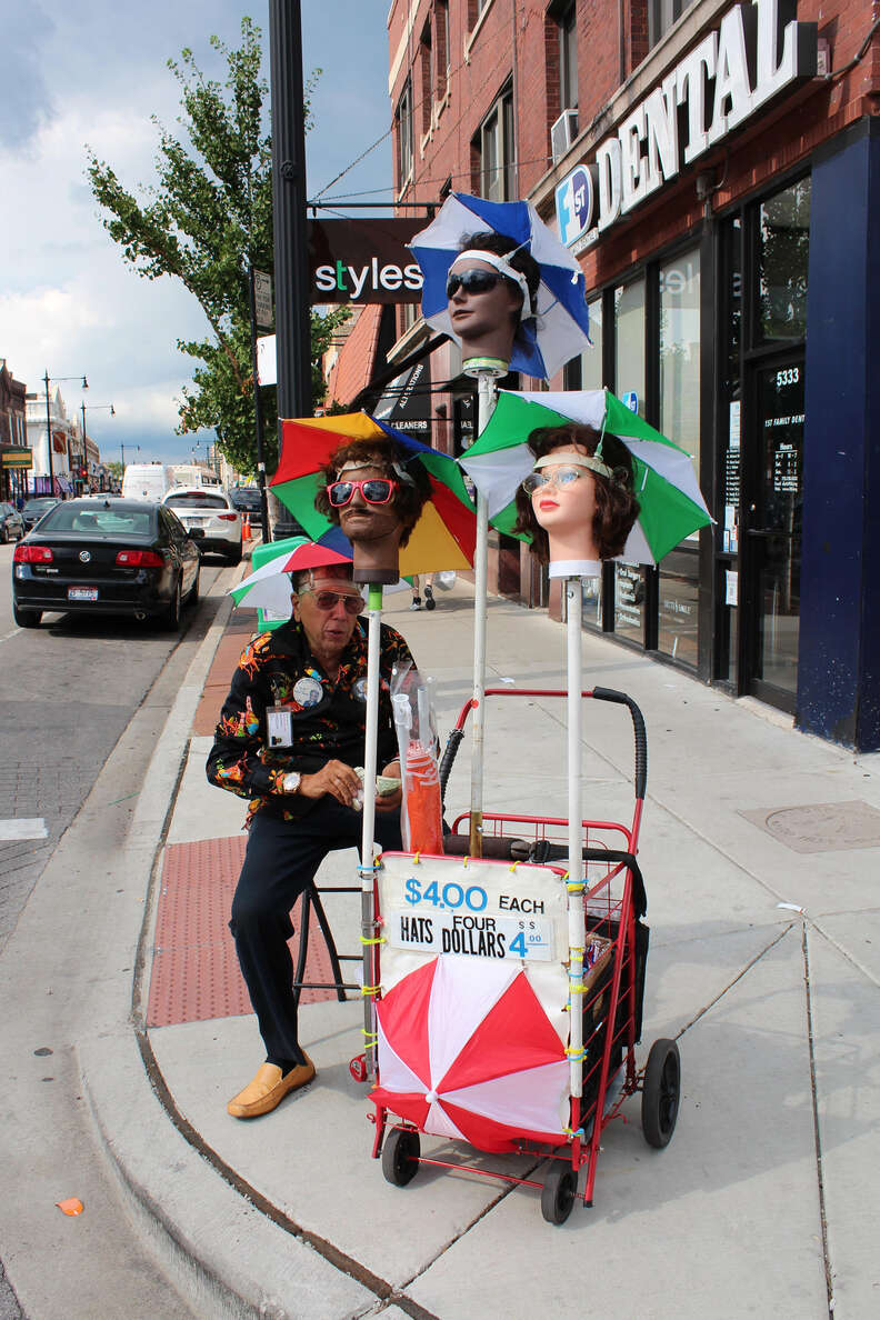 umbrella hat guy