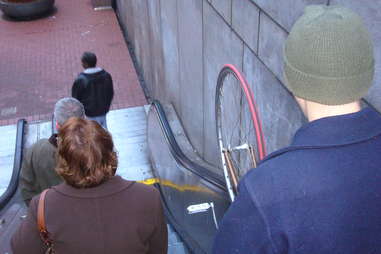 people on an escalator