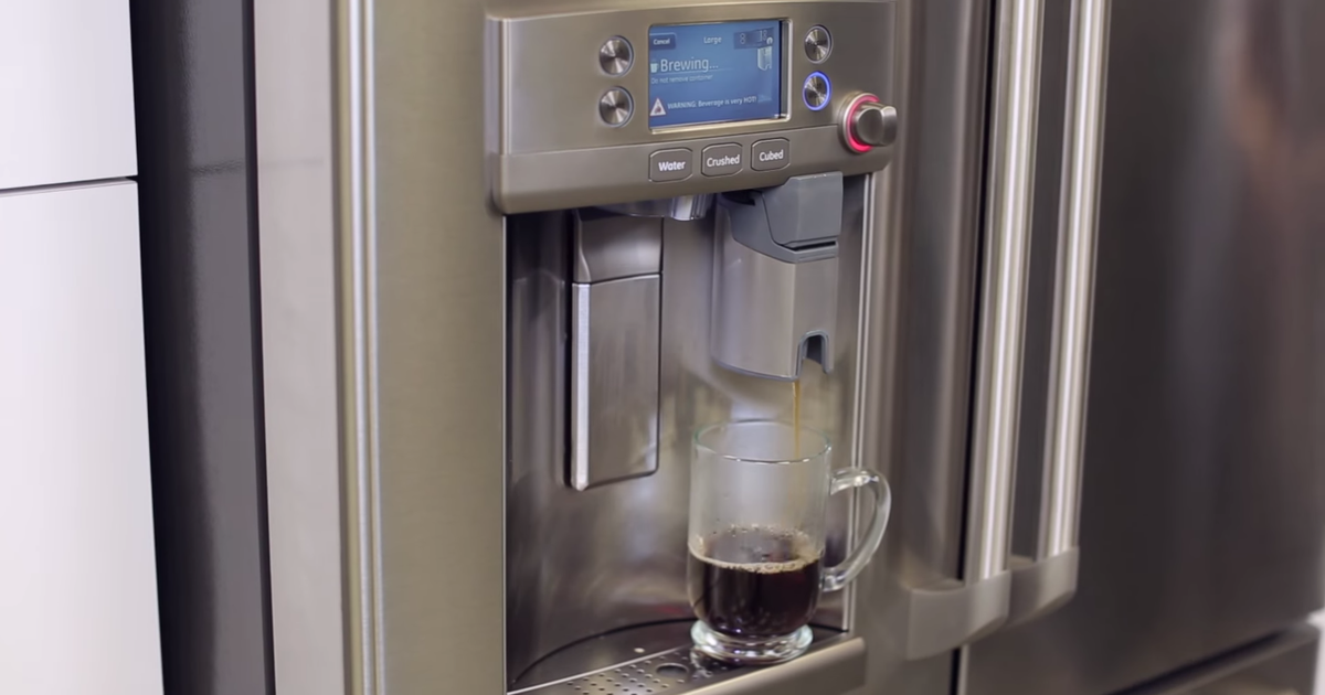 Fridge with online built in keurig