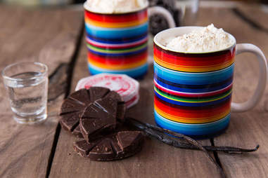 Mexican hot chocolate with mezcal