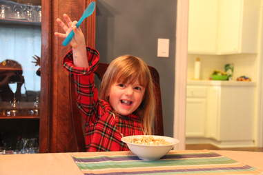 girl eating cereal