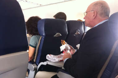 Eating on a plane