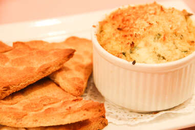 artichoke-spinach dip at American Girl Bistro