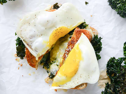 kale and egg grilled cheese