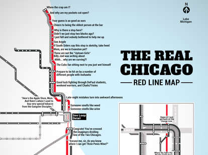 The Real Red Line Map Chicago Cta Thrillist Red Line Map Chicago