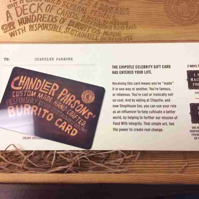 how to get a chipotle celebrity card