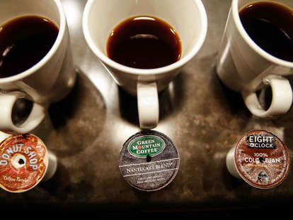 Mugs of coffee with K-cups