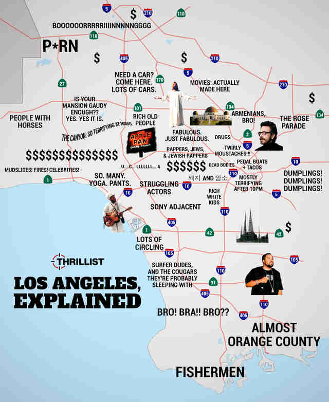 Judgmental Map Of La Thrillist Judgmental Map Of La Thrillist