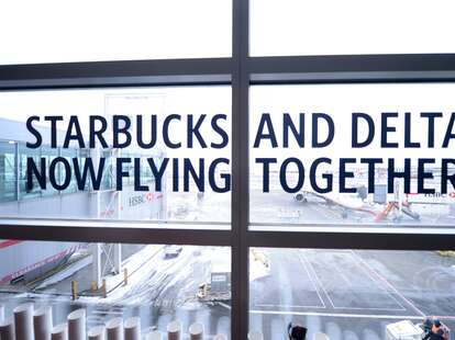 Starbucks and Delta window