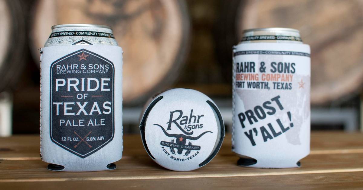 RAHR & SONS Brewing craft beer sticker ~ RARE 4" x 3.25" Logo sticker ~ TEXAS 