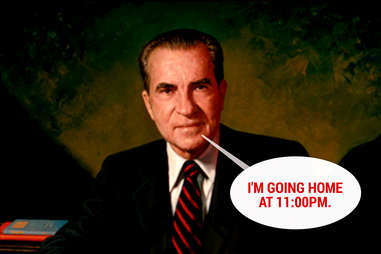 Richard Nixon not partying