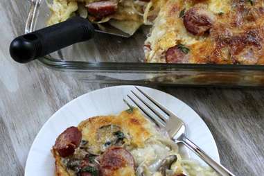 Mushroom and kielbasa casserole