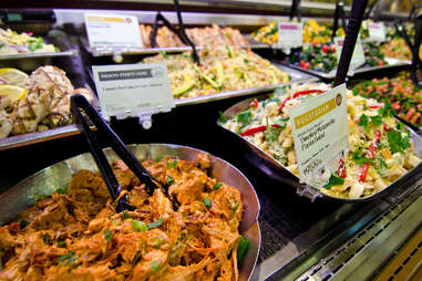 prepared foods counter at Whole Foods
