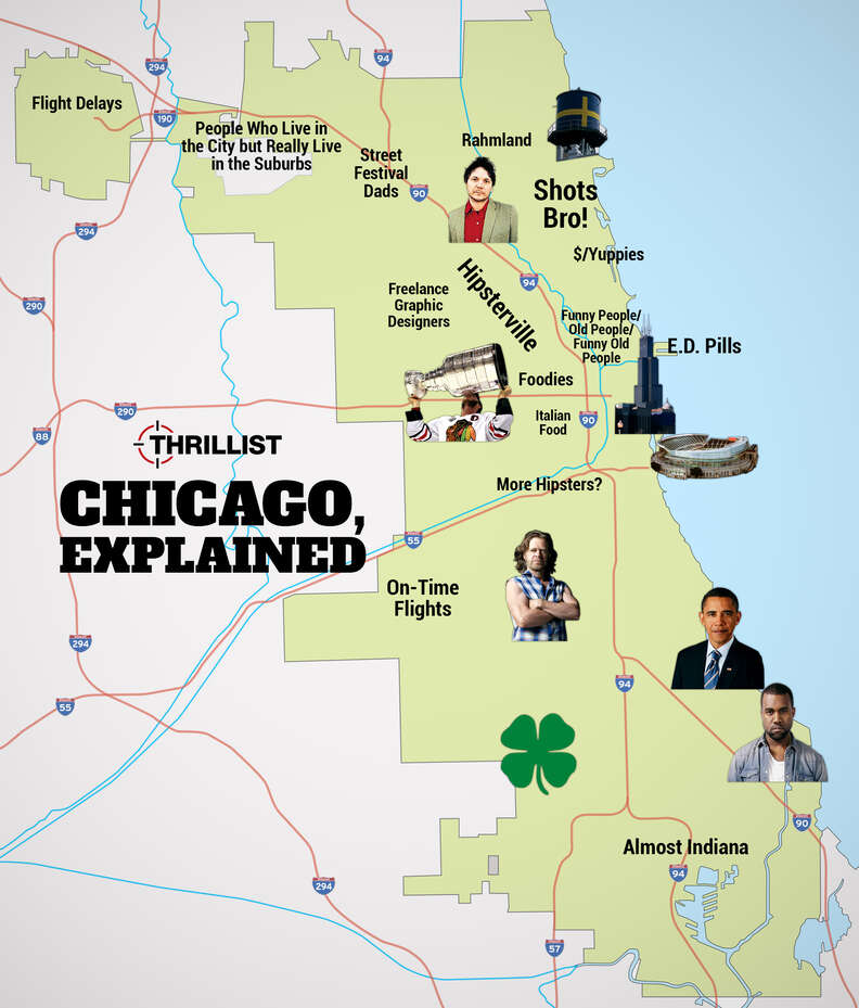 Judgemental Map Of Miami Chicago Neighborhood Stereotypes [Infographic] - Thrillist