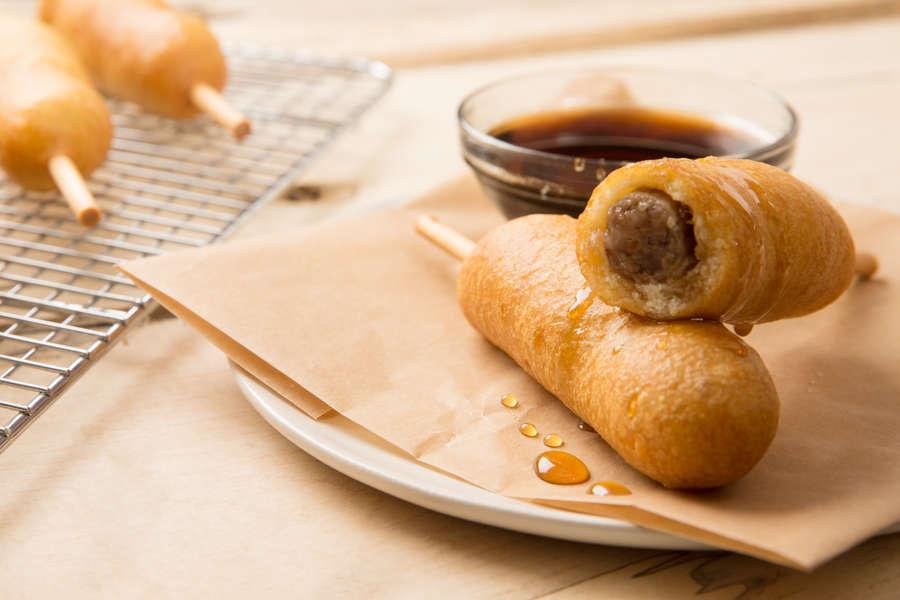 Pancakes and Sausage on a Stick Thrillist Recipes