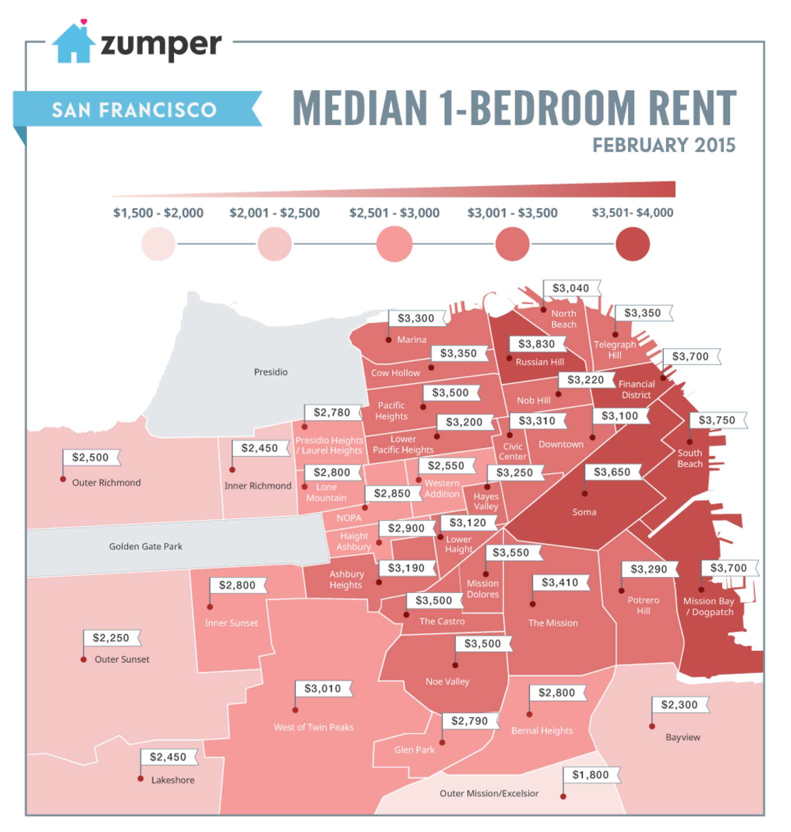 Leftdridge Rent. Map This Map Shows the Stupidly High Rents Across SF Neighborhoods - Thrillist