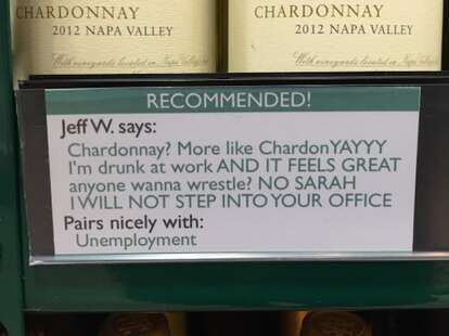 Wine recommendation drunk at work
