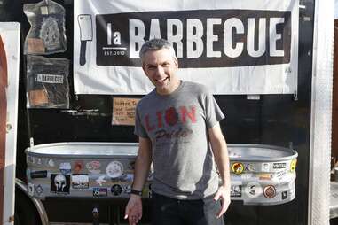 In front of La Barbecue