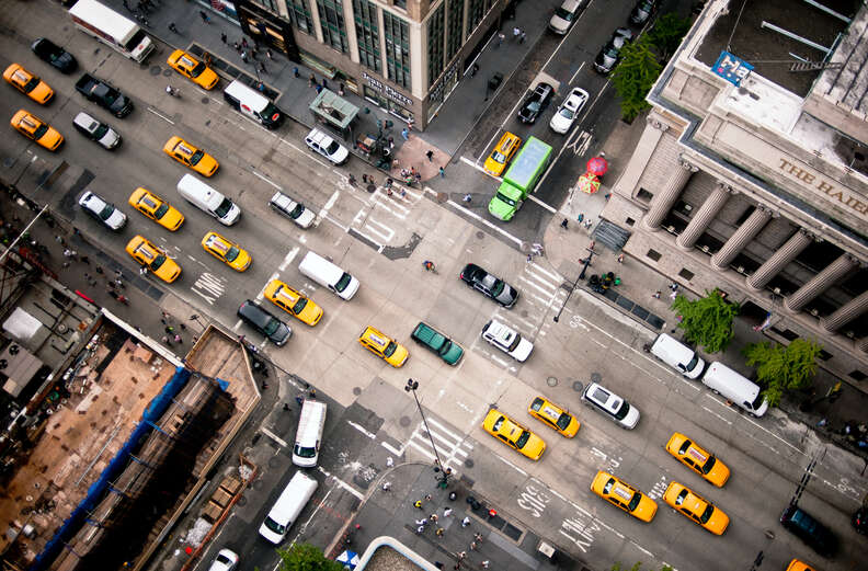 These Vertigo-Inducing Photos Look Down at NYC's Bustling Intersections ...