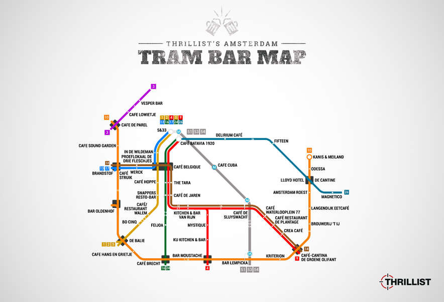 Amsterdam's First Official Tram Bar Map - Thrillist