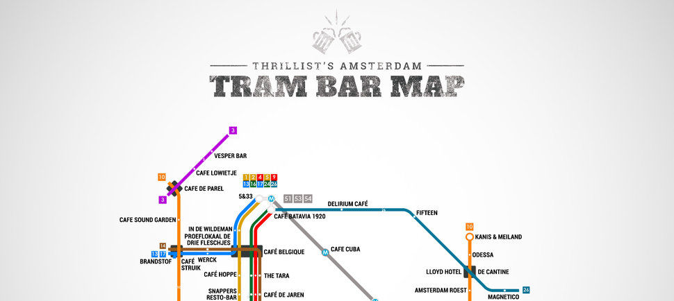 Amsterdam's First Official Tram Bar Map