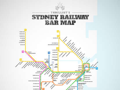 Cronulla Train Line Map Sydney's Trains Bar Map - Thrillist