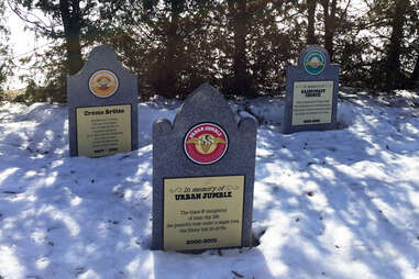 Ben & Jerry's Flavor Graveyard tombstones