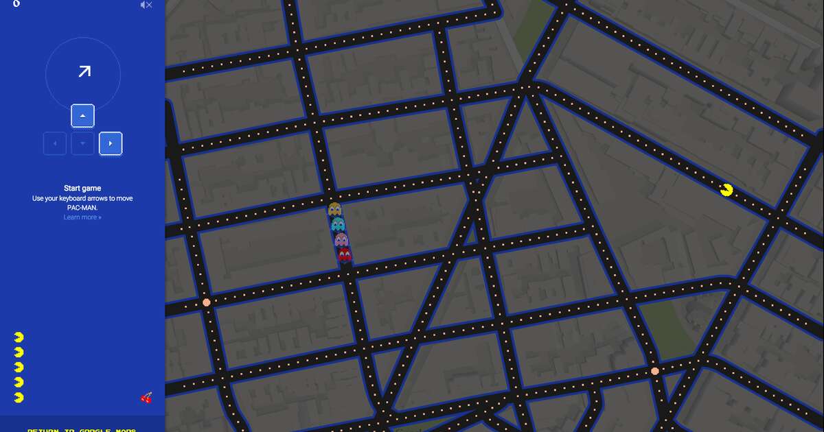 google maps pac man game