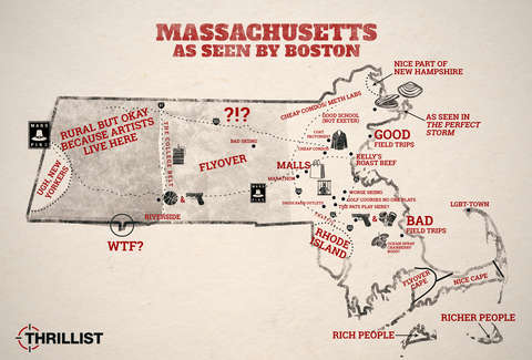 How Boston Sees The Rest Of Massachusetts Map Thrillist