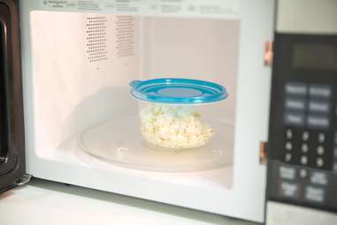 plastic container in microwave