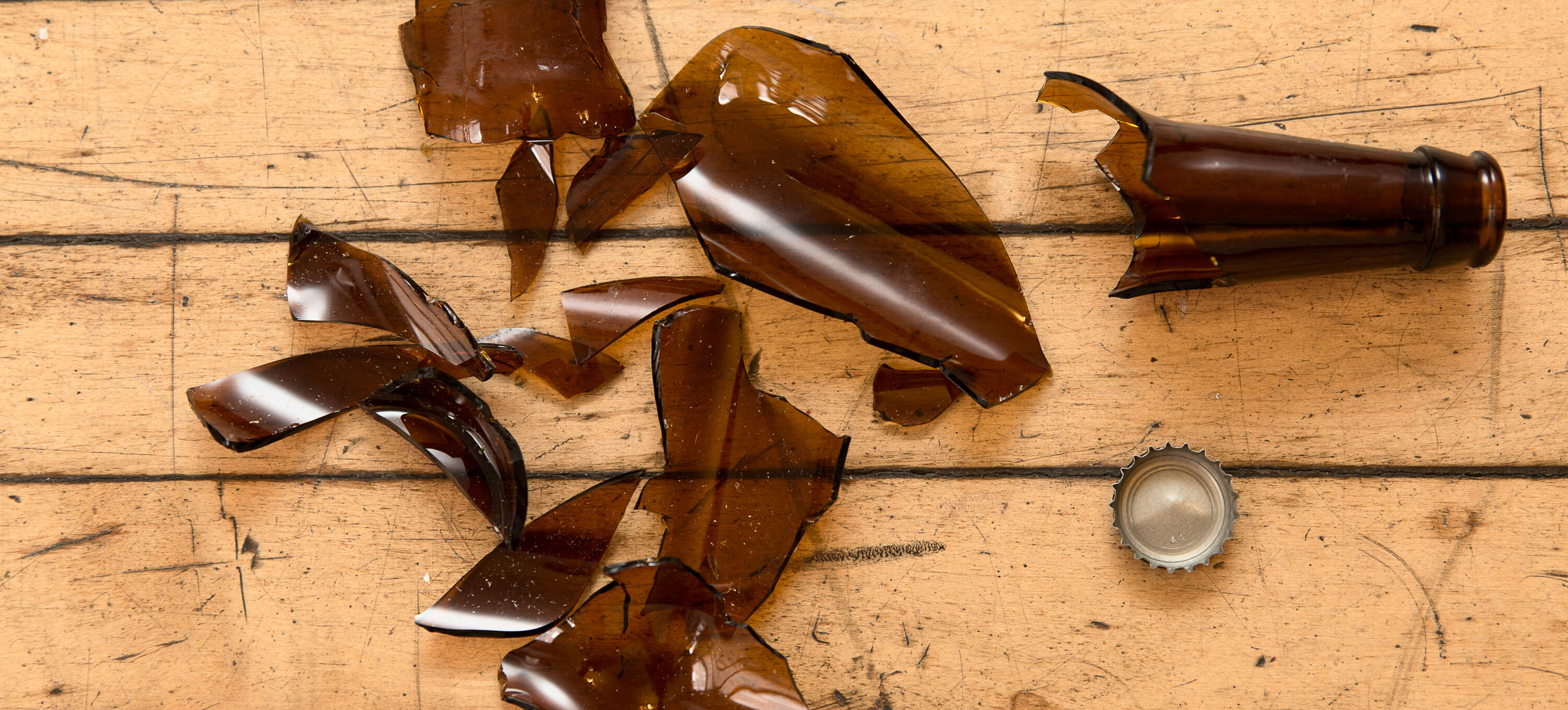 broken craft beer bottle