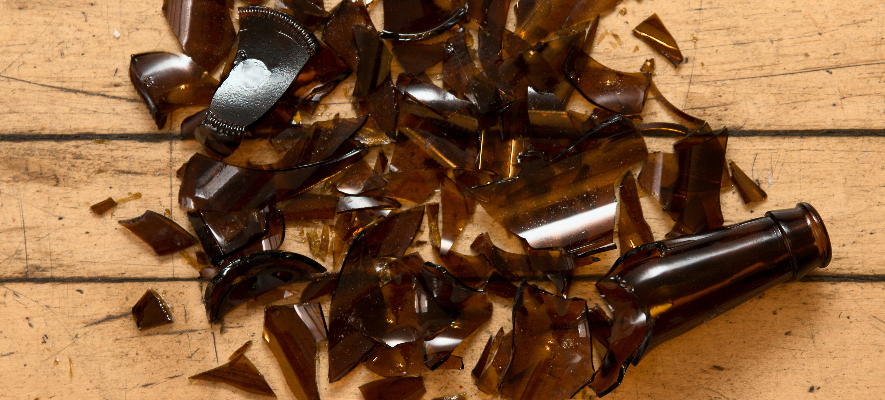 broken craft beer bottle