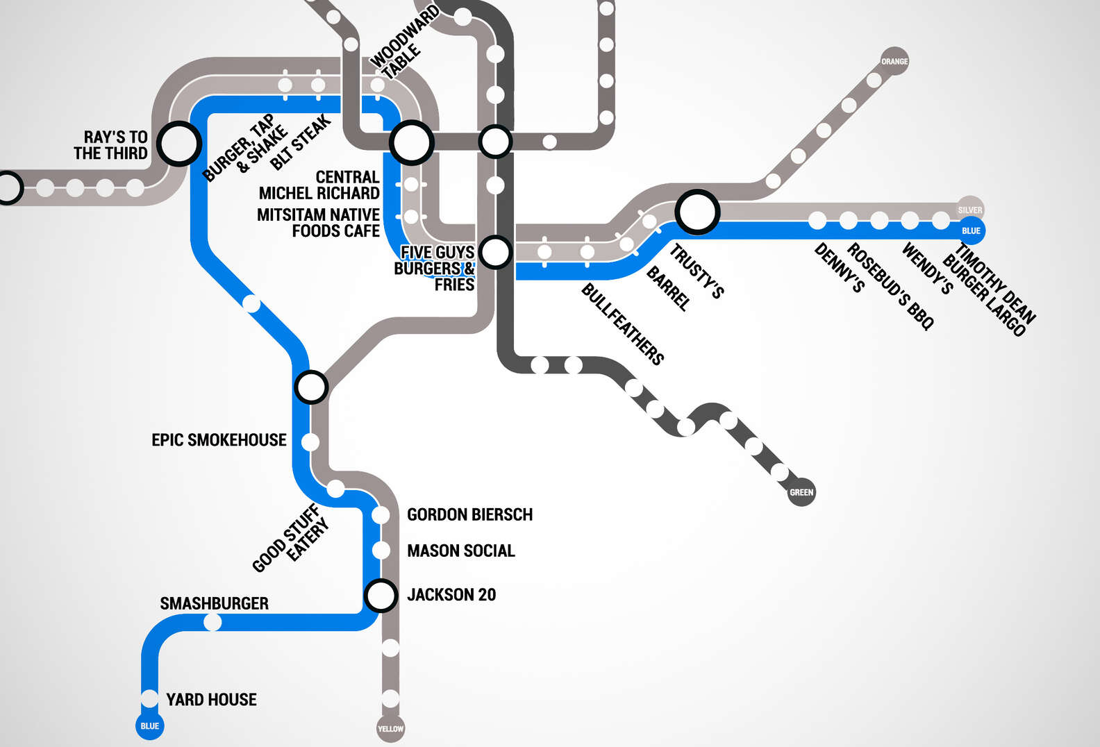 The Washington DC Metro Burger Map - Burgers At Every Metro Stop ...