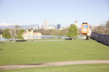 beer and Denver skyline