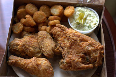 fried chicken and pickles