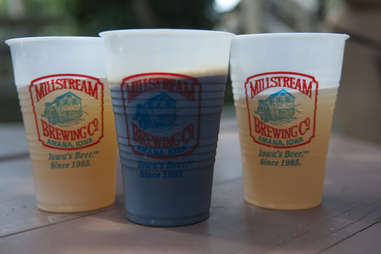 Millstream Brewing Co beers in cups