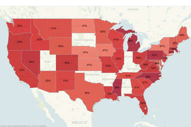 States by red wine