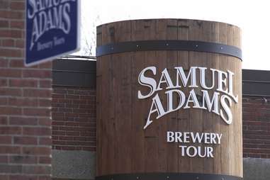 Sam Adams brewery tour sign