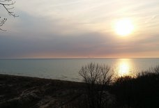 Upside-Down Chicago Skyline Seen From Michigan Shore