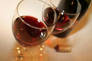 Closeup of red wine