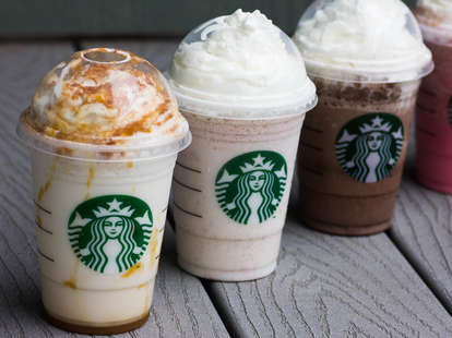 Vanilla bean frappuccino shop with chocolate chips