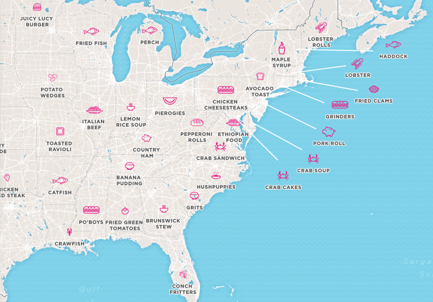 Map Shows The Most Popular Food Of Every State - Thrillist