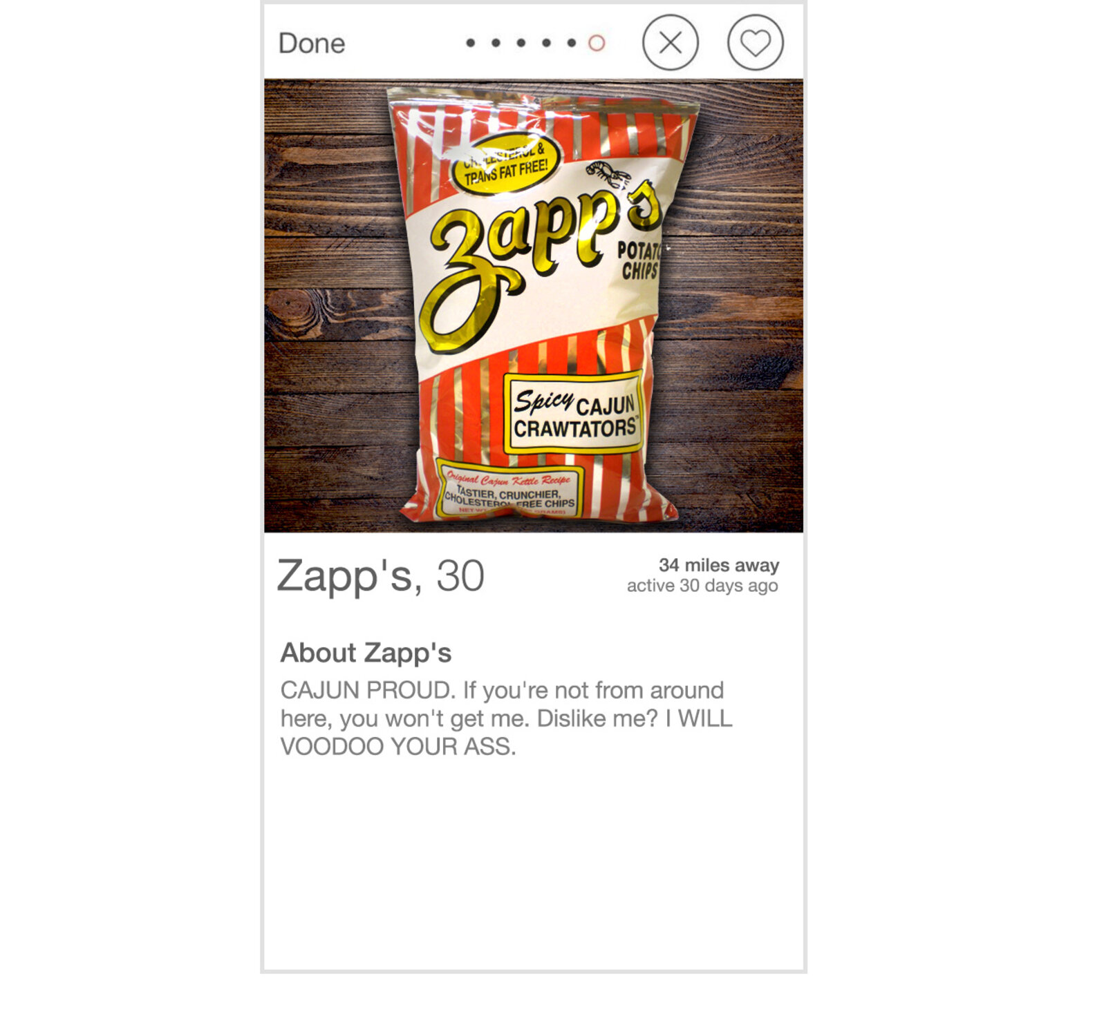 Tinder Profiles for Snacks - Thrillist