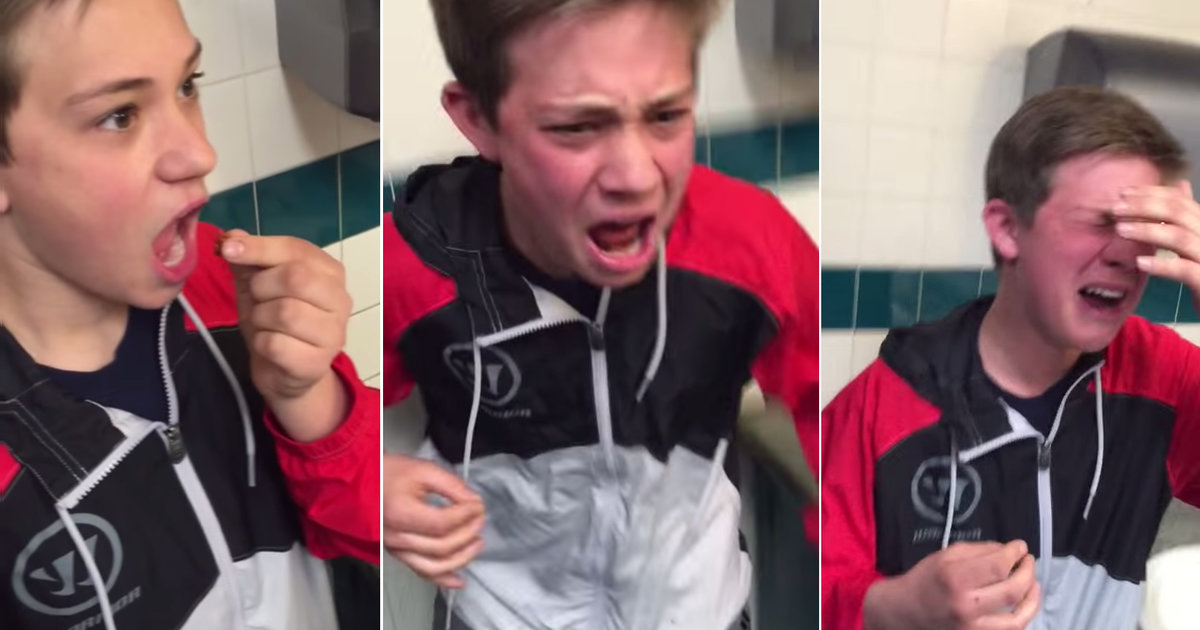 Ghost Pepper Challenge Boy Eats Ghost Pepper for 20, Thrillist
